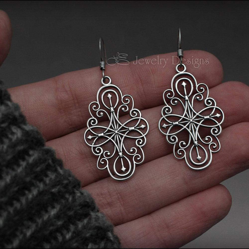
                  
                    Sterling Filigree Compass Earrings - LE Jewelry Designs
                  
                