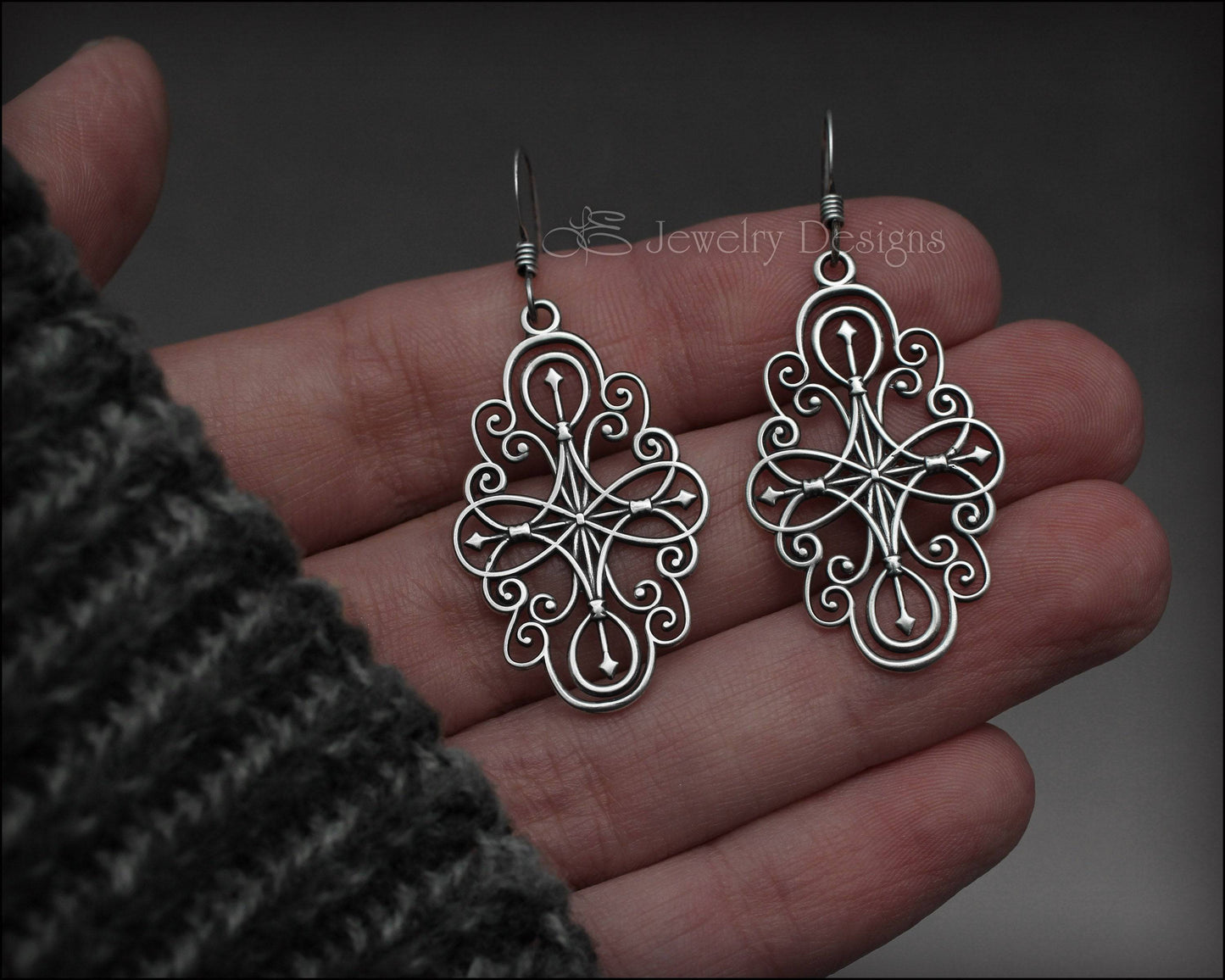 Sterling Filigree Compass Earrings - LE Jewelry Designs