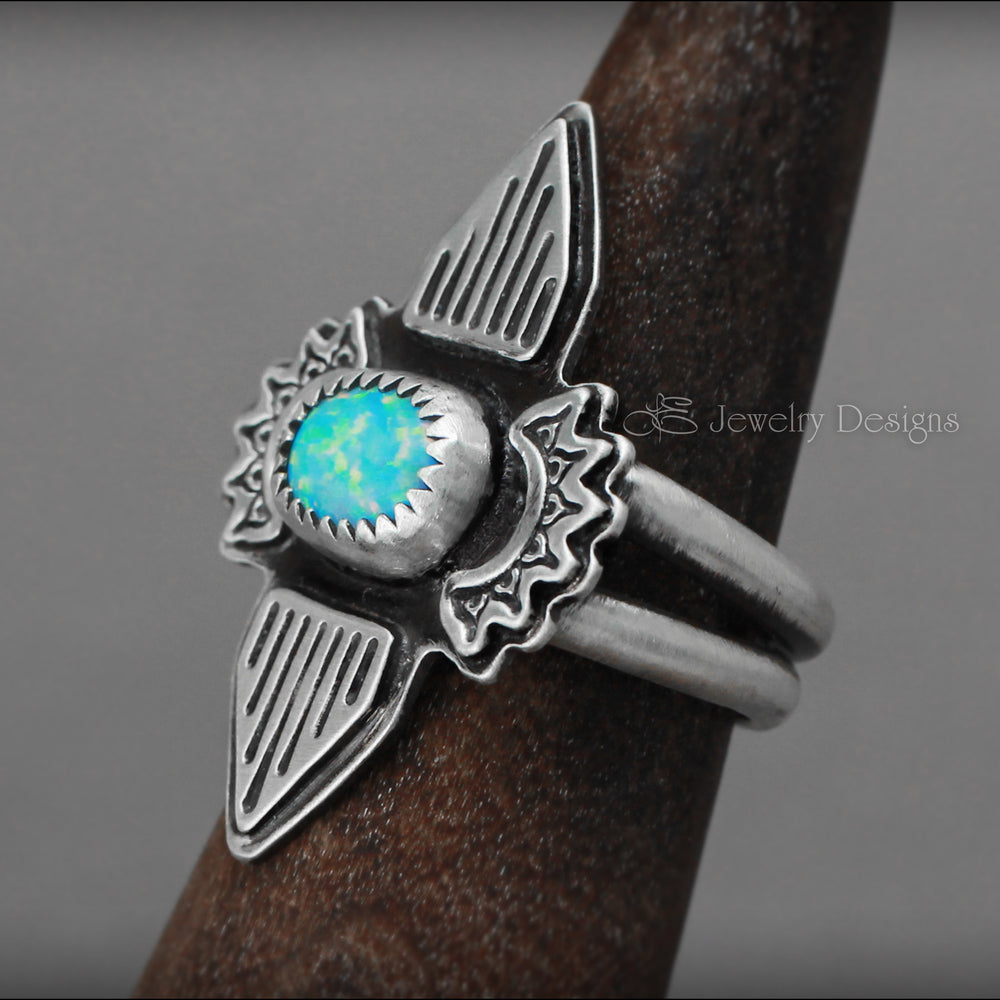 
                  
                    Size 5.5 - Boho Sterling Silver Opal Ring - LE Jewelry Designs
                  
                