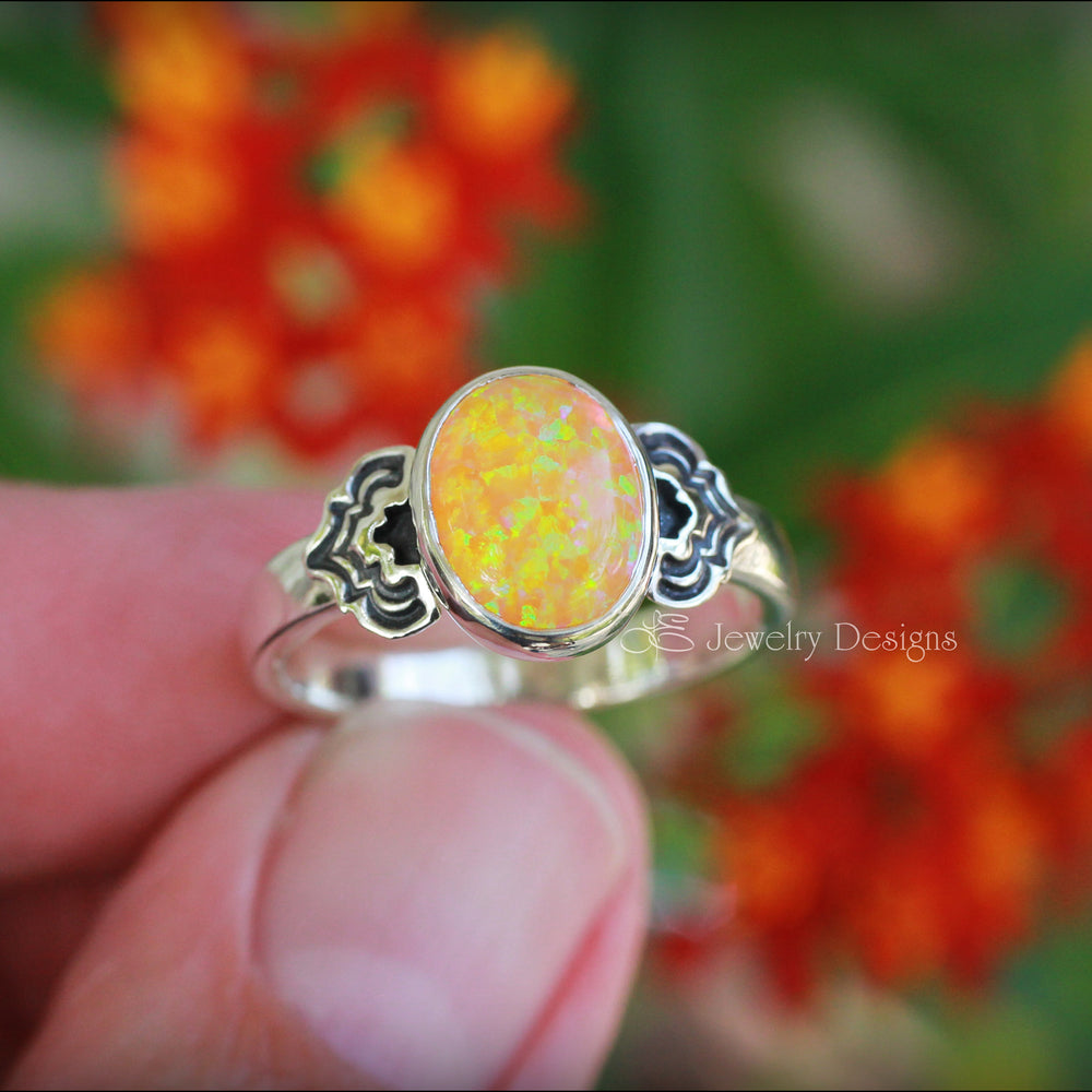 
                  
                    Art Deco Style Oval Opal Ring - LE Jewelry Designs
                  
                