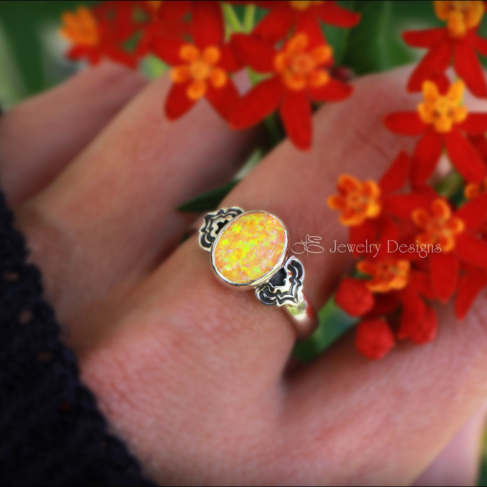 
                  
                    Art Deco Style Oval Opal Ring - LE Jewelry Designs
                  
                
