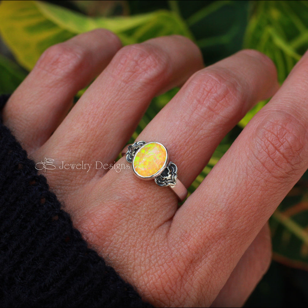 
                  
                    Art Deco Style Oval Opal Ring - LE Jewelry Designs
                  
                
