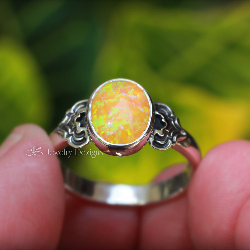 
                  
                    Art Deco Style Oval Opal Ring - LE Jewelry Designs
                  
                