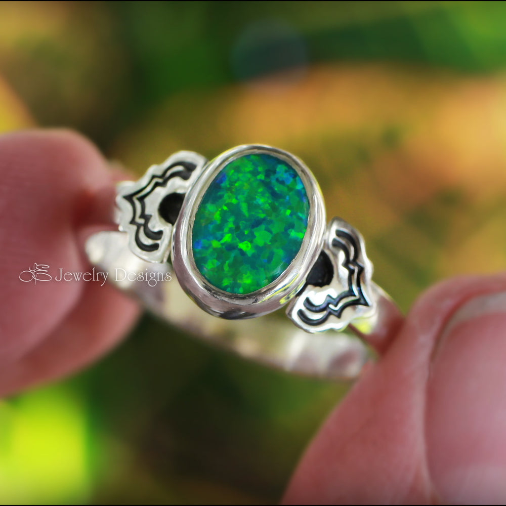 
                  
                    Art Deco Style Oval Opal Ring - LE Jewelry Designs
                  
                