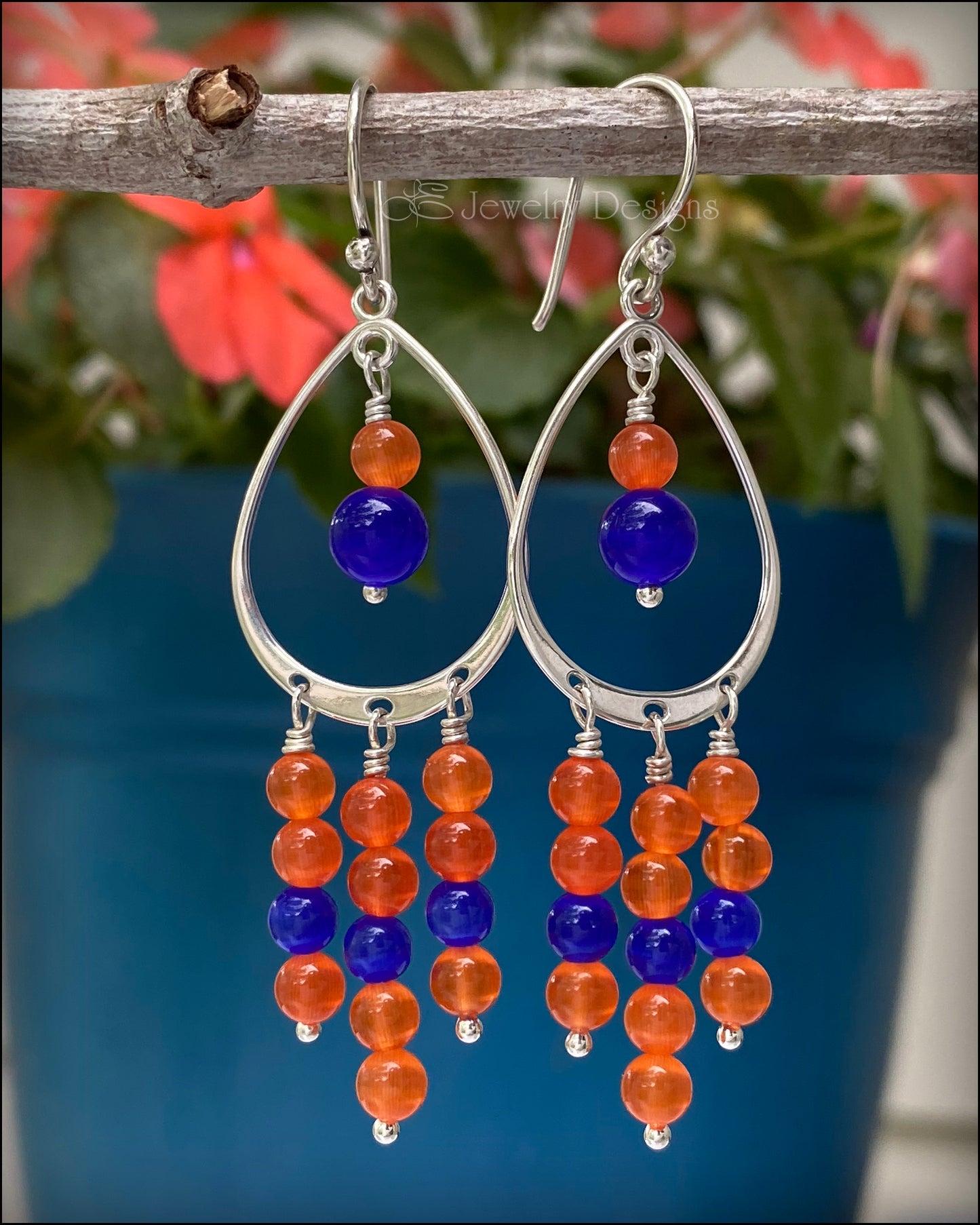 Load image into Gallery viewer, Sterling Silver Astros Chandelier Earrings - LE Jewelry Designs
