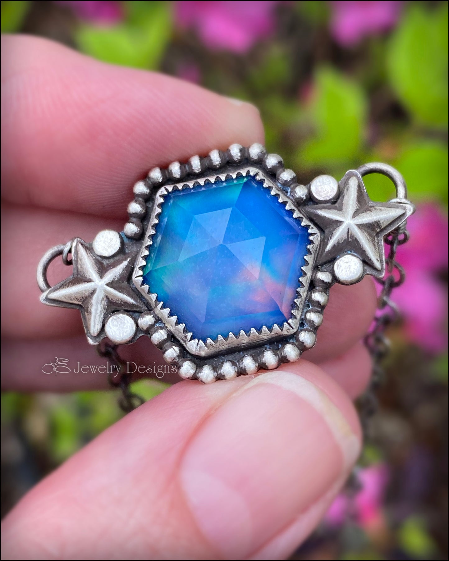 Sterling Aurora Opal Galaxy Necklace - LE Jewelry Designs
