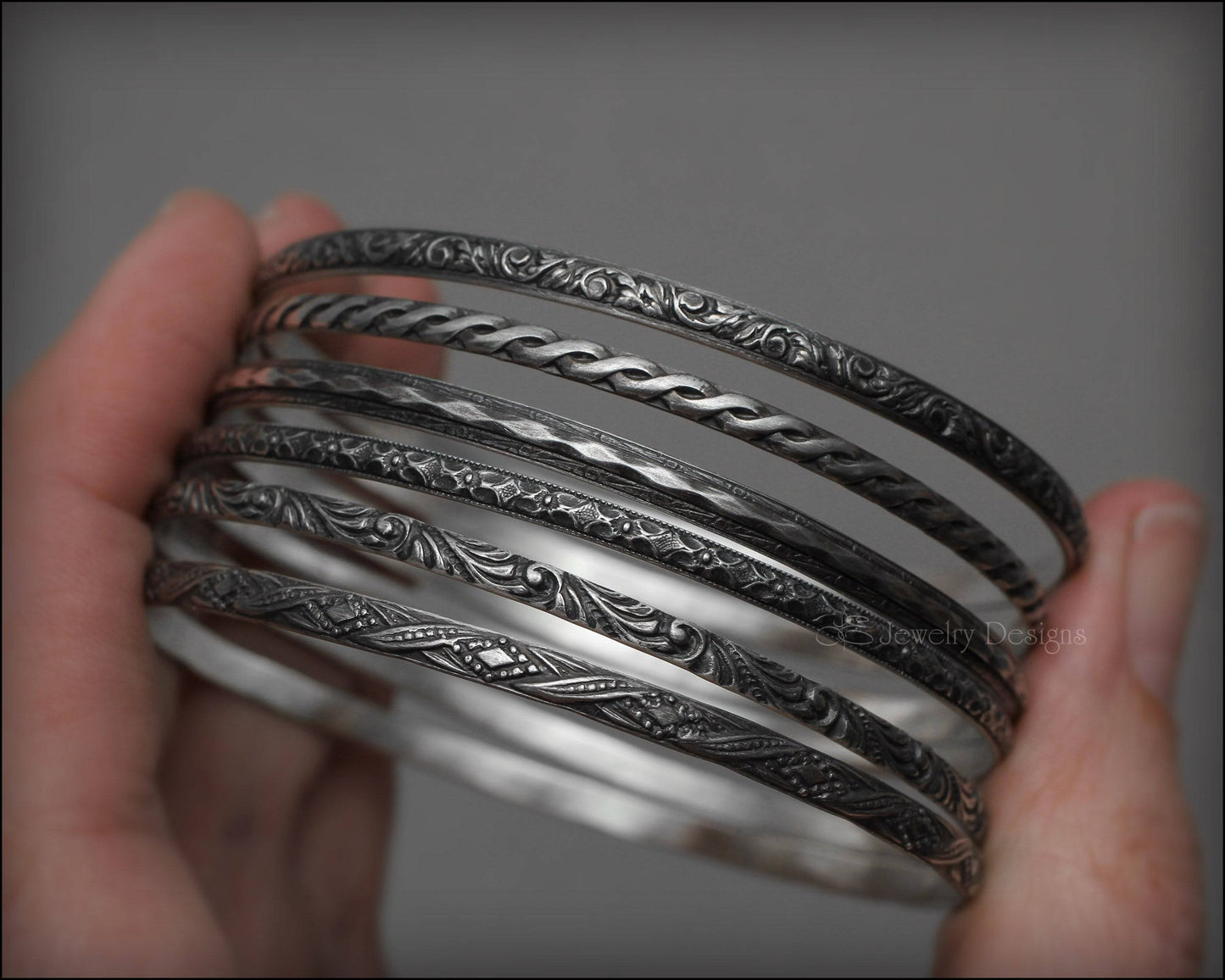 Stacked Bangles Silver