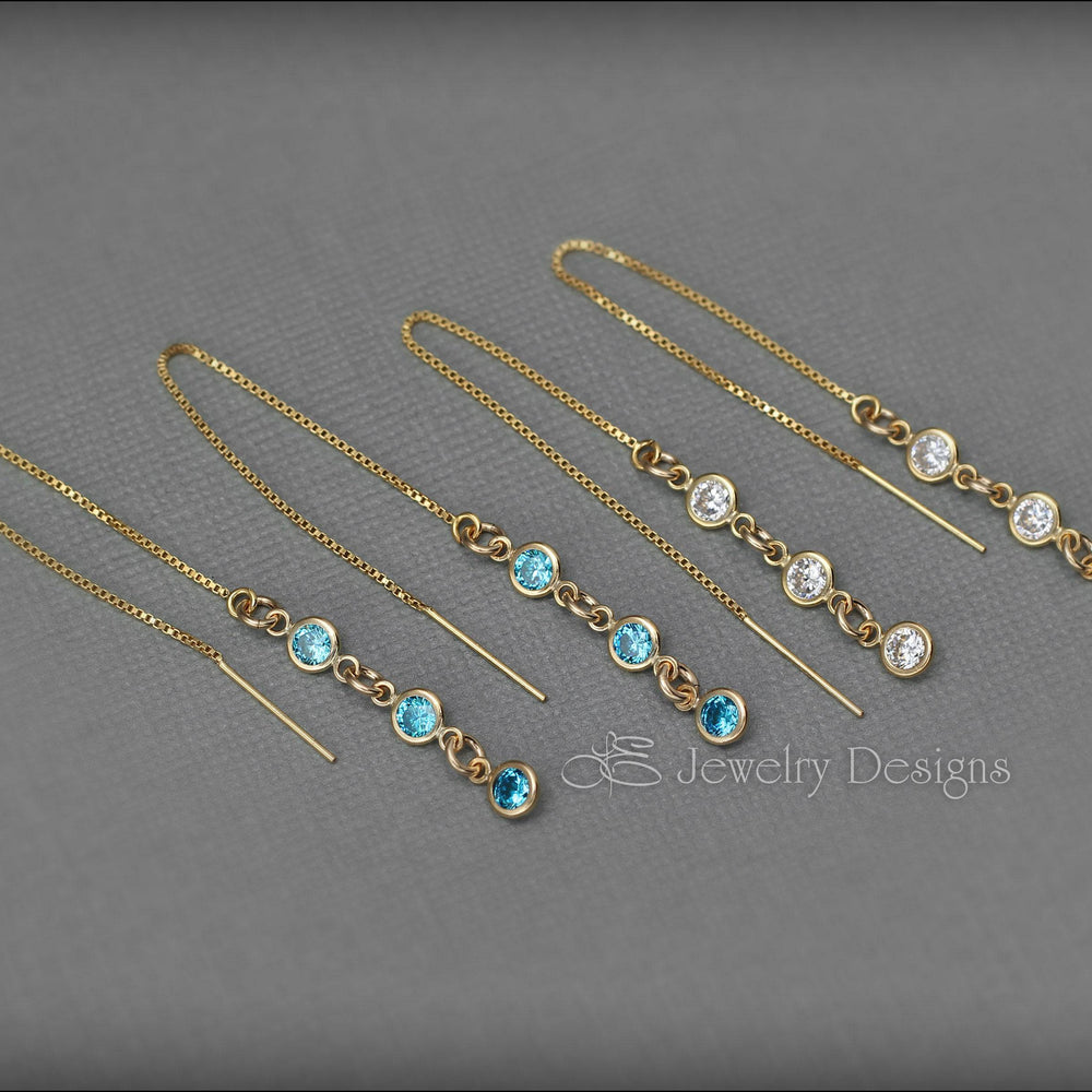 
                  
                    Cubic Zirconia Ear Threaders (yellow & rose gold-filled) - LE Jewelry Designs
                  
                