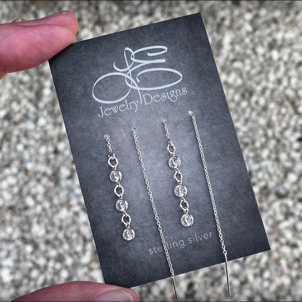 
                  
                    Cubic Zirconia Ear Threaders (silver or gold) - LE Jewelry Designs
                  
                