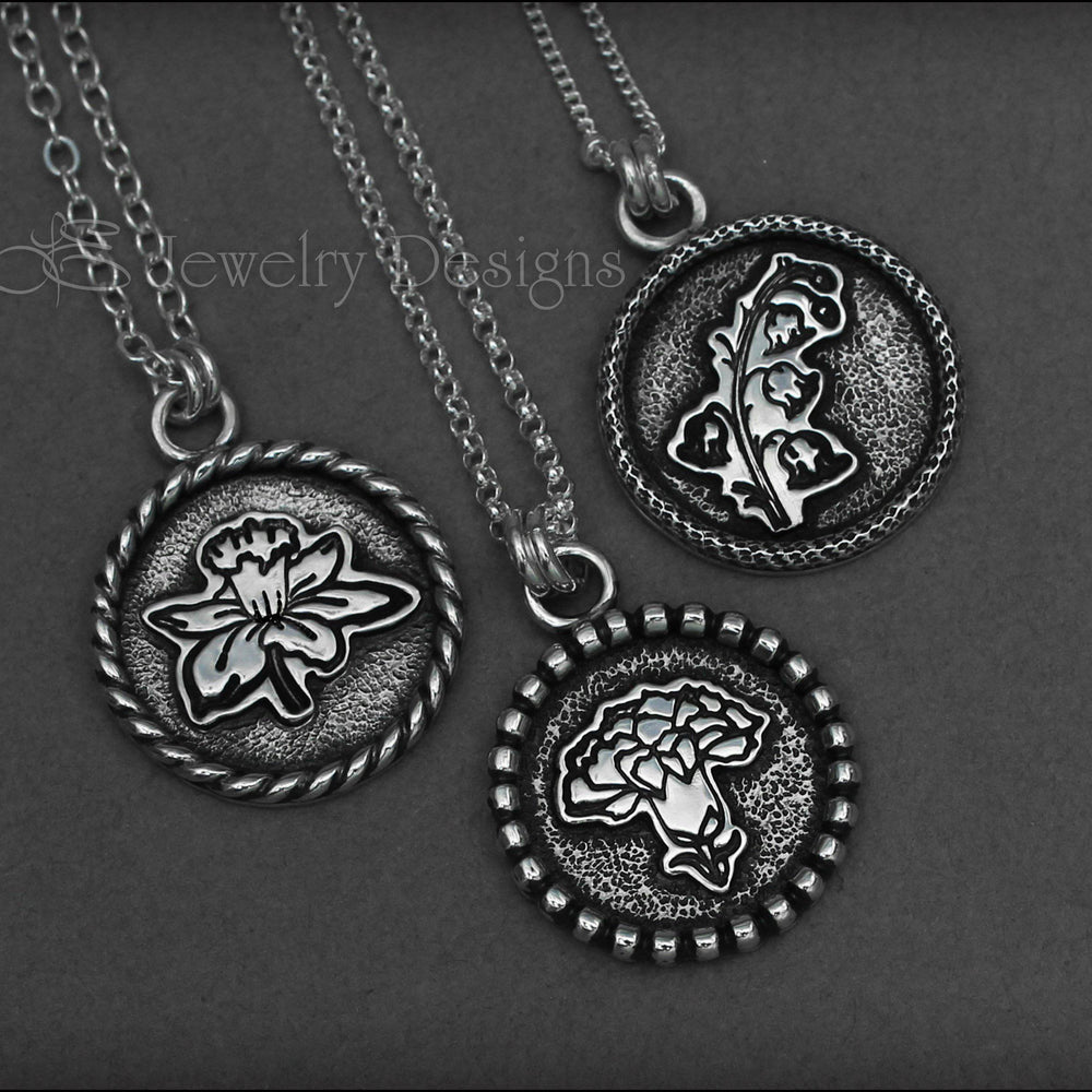 Birth Month Flower Pendants - LE Jewelry Designs