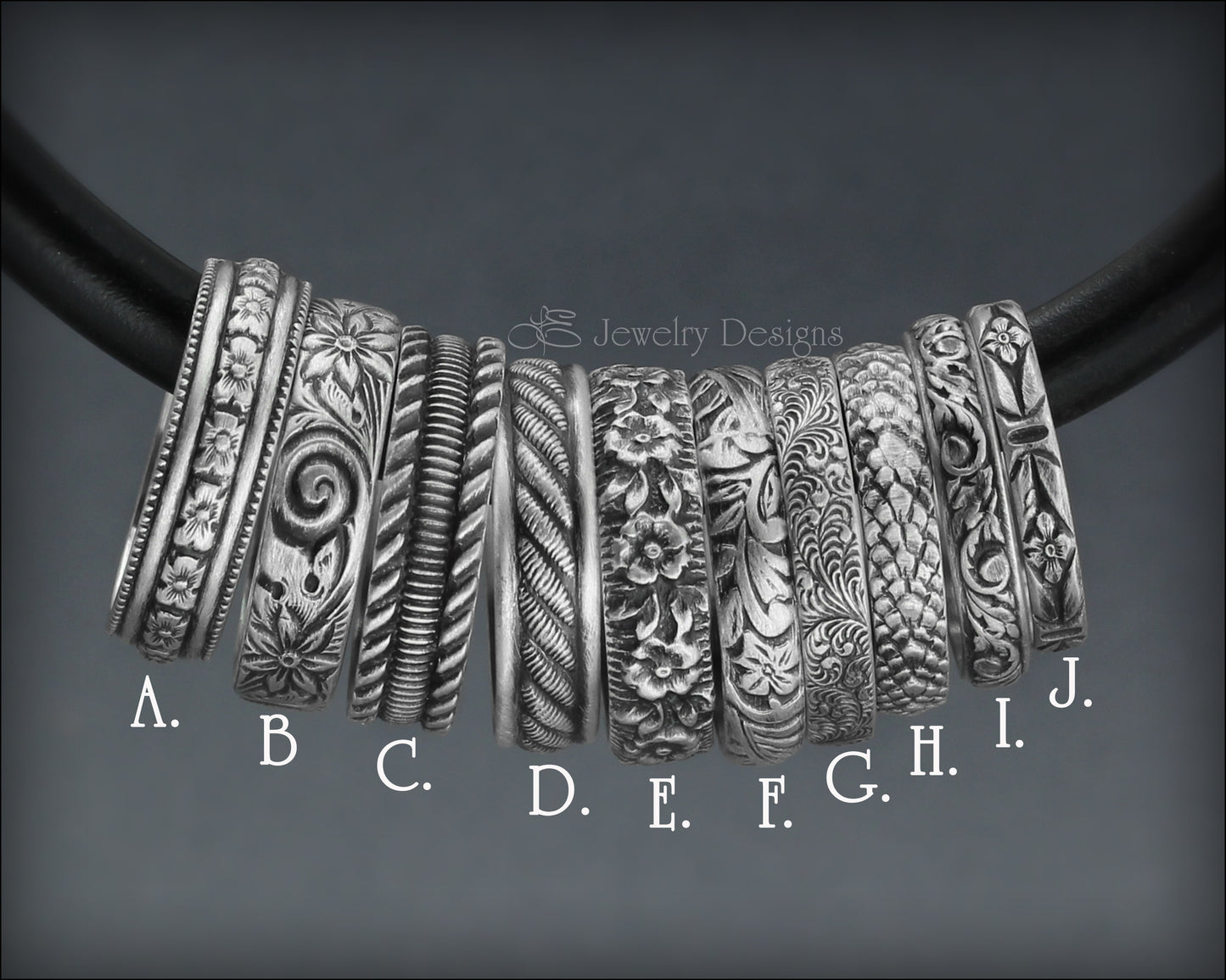 Load image into Gallery viewer, Sterling Silver Pattern Bands - LE Jewelry Designs
