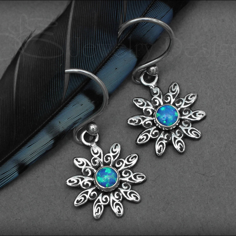 Flower Earrings ( choose opal or birthstone) - LE Jewelry Designs
