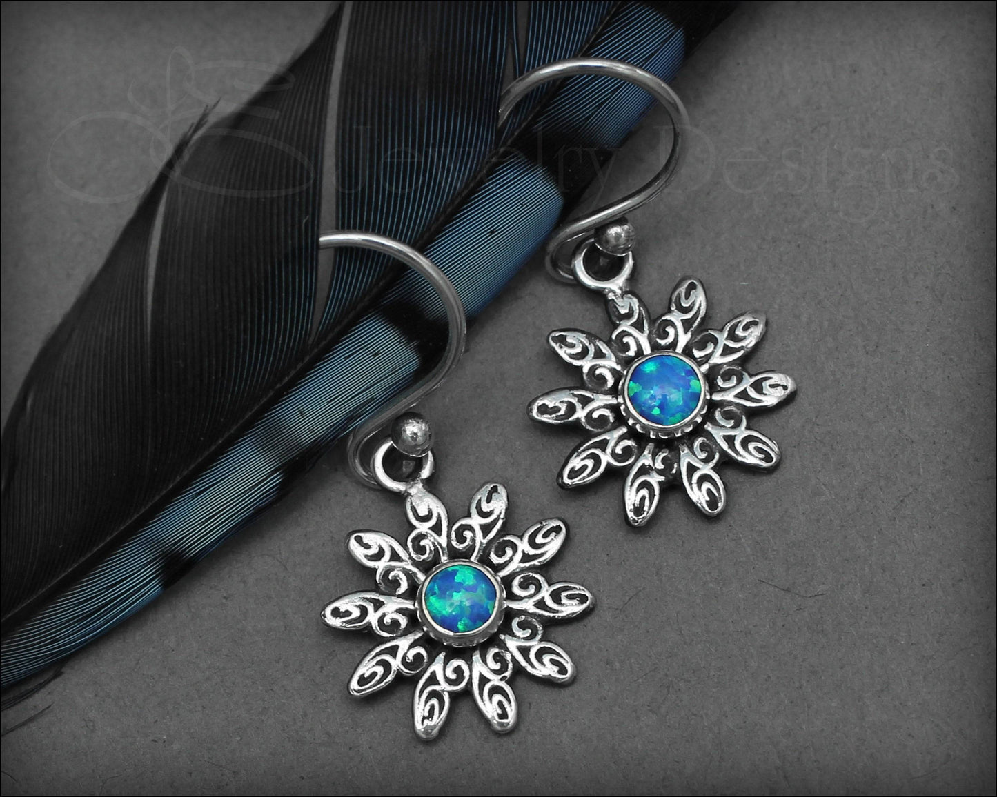 Flower Earrings ( choose opal or birthstone) - LE Jewelry Designs