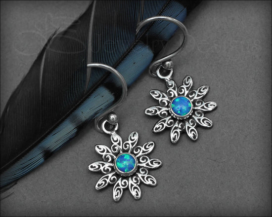 Load image into Gallery viewer, Flower Earrings ( choose opal or birthstone) - LE Jewelry Designs
