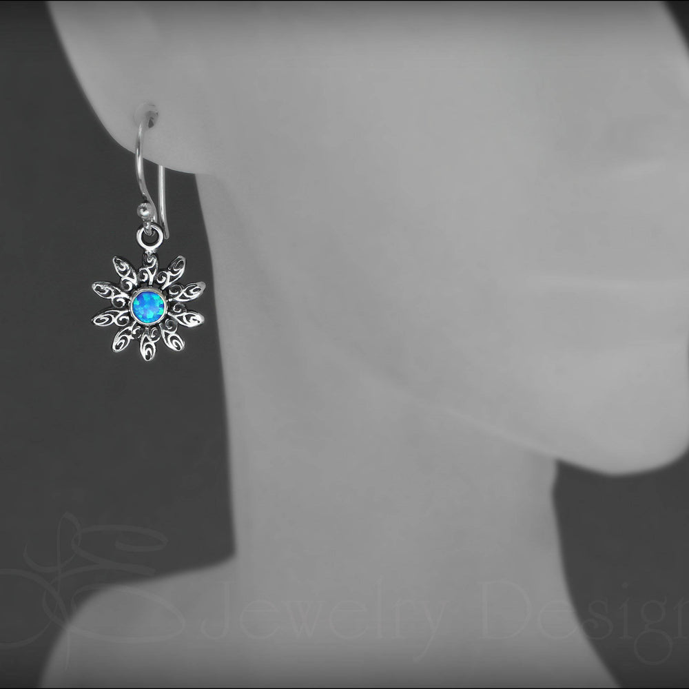Flower Earrings ( choose opal or birthstone) - LE Jewelry Designs