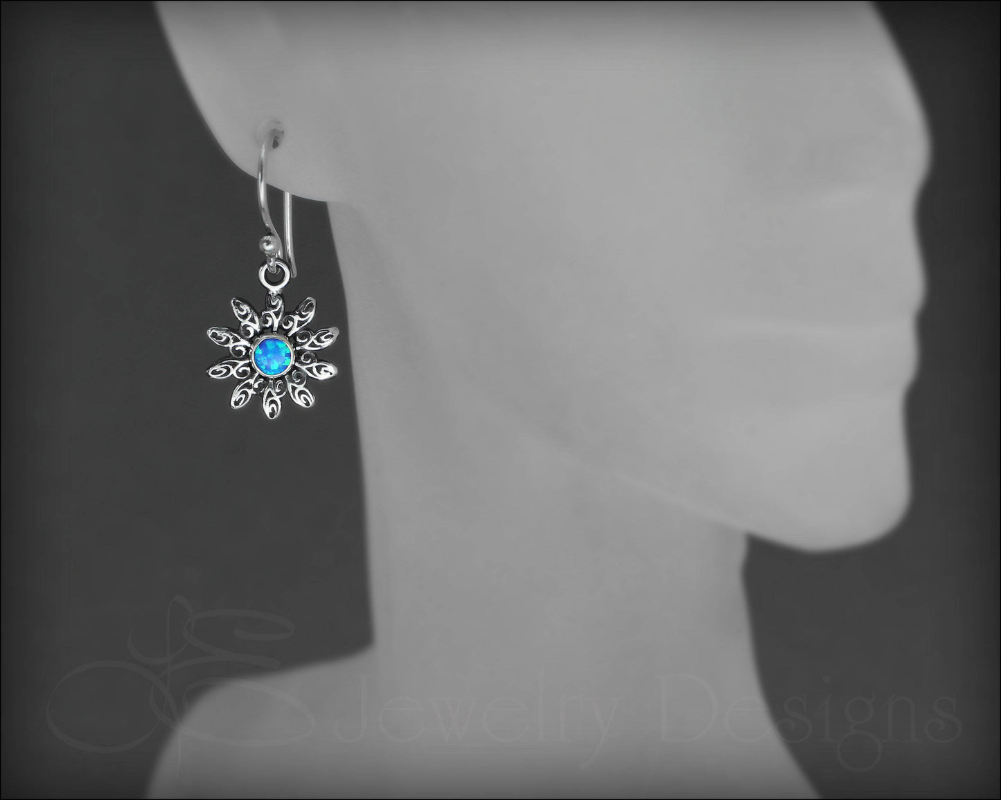 Flower Earrings ( choose opal or birthstone) - LE Jewelry Designs