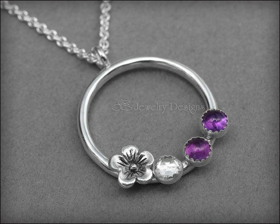 Mother's Gemstone Flower Necklace - LE Jewelry Designs