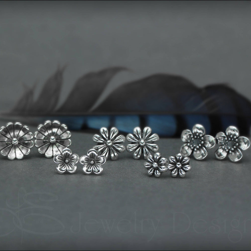 Sterling Silver Flower Studs - LE Jewelry Designs