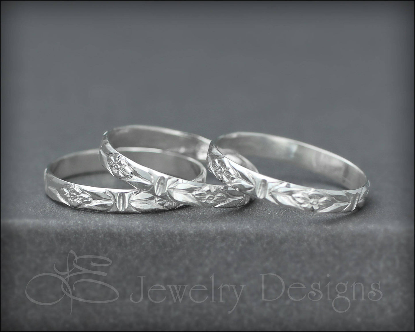 Sterling Floral Band - LE Jewelry Designs