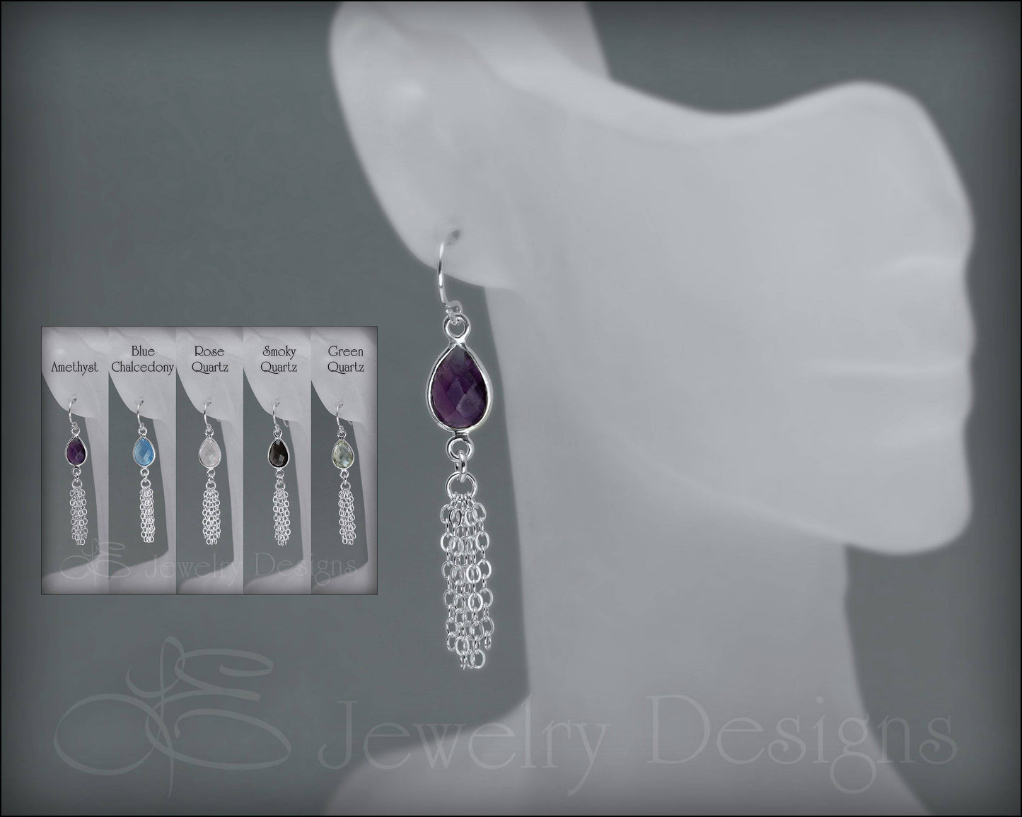 Gemstone Fringe Earrings - LE Jewelry Designs
