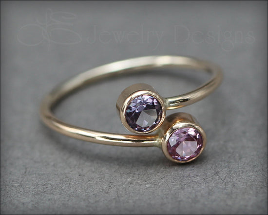 Load image into Gallery viewer, Gold Dual Birthstone or Opal Ring - LE Jewelry Designs
