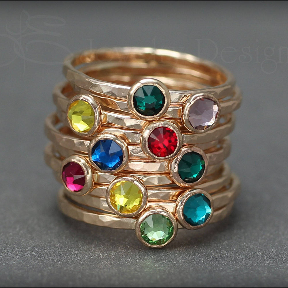 
                  
                    Gold Birthstone or Opal Stacking Ring - LE Jewelry Designs
                  
                
