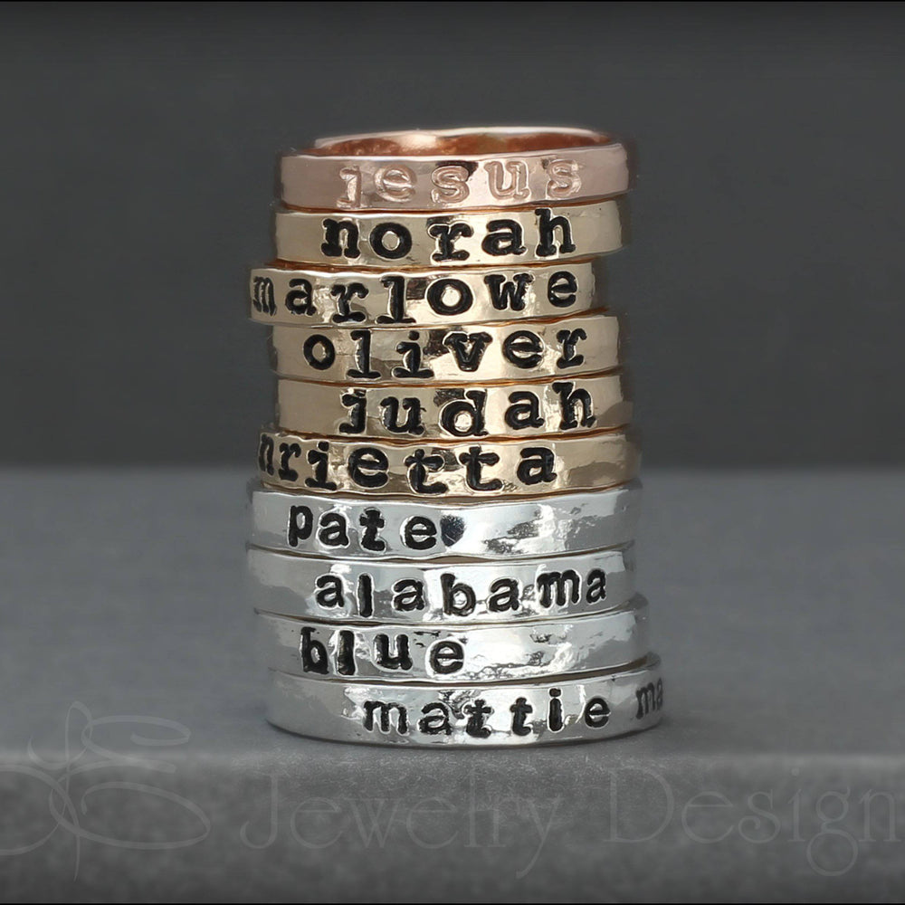 Hand Stamped Stacking Ring - LE Jewelry Designs
