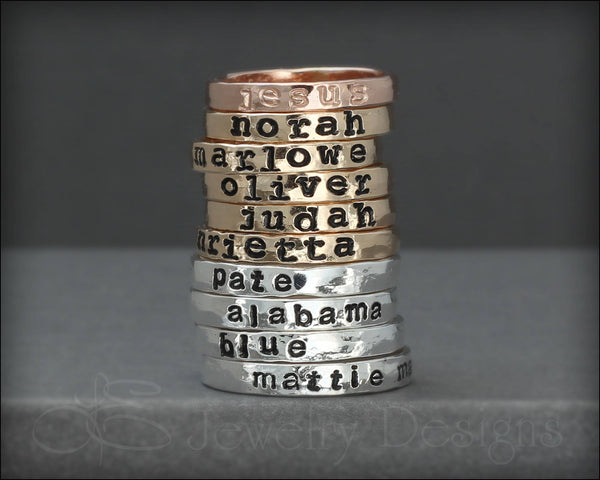Hand Stamped Stacking Ring LE Jewelry Designs