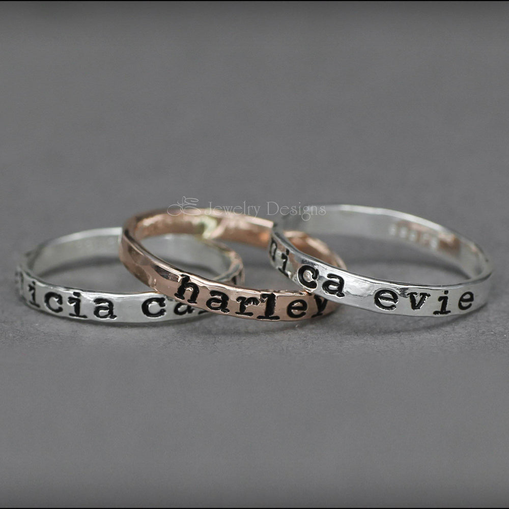 
                  
                    Hand Stamped Stacking Ring - LE Jewelry Designs
                  
                