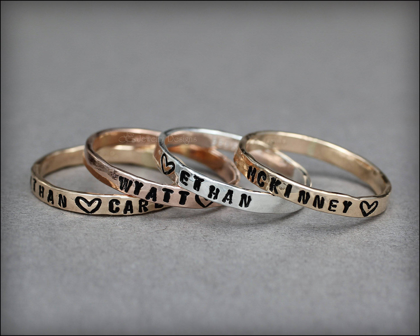 Load image into Gallery viewer, Hand Stamped Stacking Ring - LE Jewelry Designs
