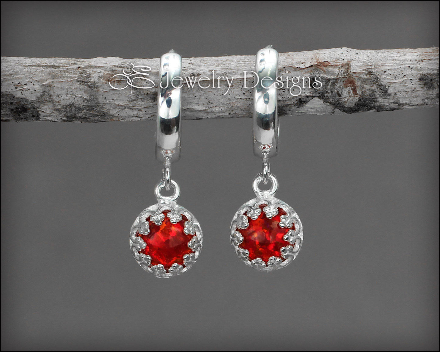 Sterling Opal Huggie Drops - (choose color) - LE Jewelry Designs
