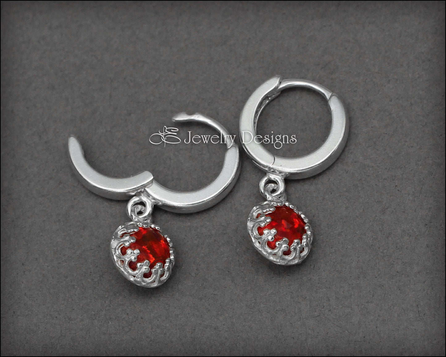 Sterling Opal Huggie Drops - (choose color) - LE Jewelry Designs