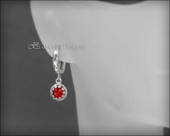 Load image into Gallery viewer, Sterling Opal Huggie Drops - (choose color) - LE Jewelry Designs
