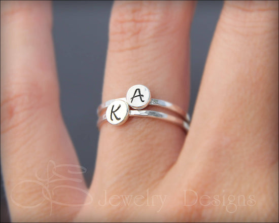 Load image into Gallery viewer, Hand Stamped Initial Ring - LE Jewelry Designs
