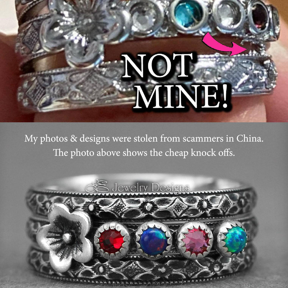 
                  
                    Floral Birthstone Ring Set - (choose # of stones) - LE Jewelry Designs
                  
                