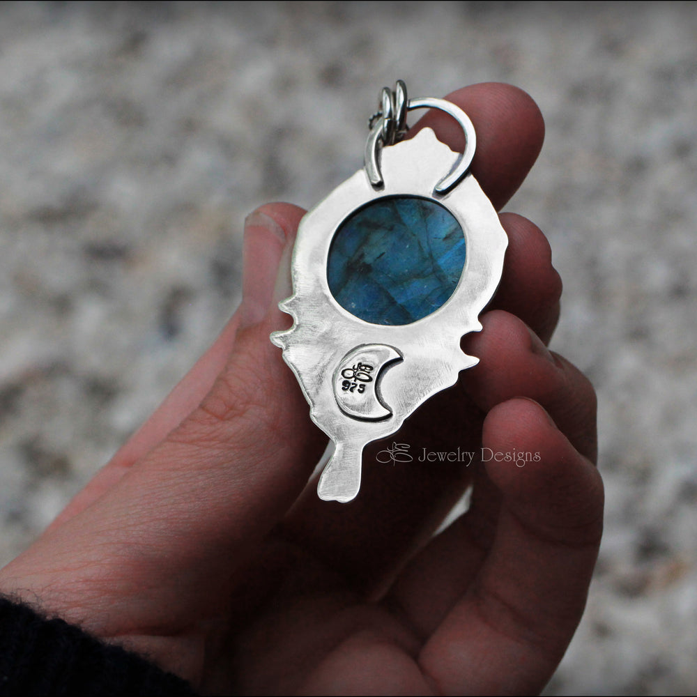 
                  
                    Sterling Luna Moth Labradorite Pendant - LE Jewelry Designs
                  
                