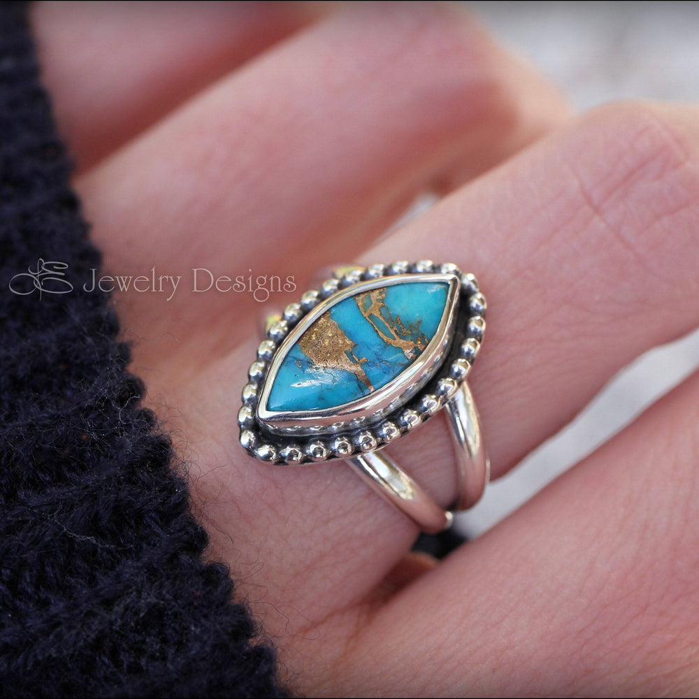 
                  
                    Sterling Marquis Turquoise Ring - LE Jewelry Designs
                  
                