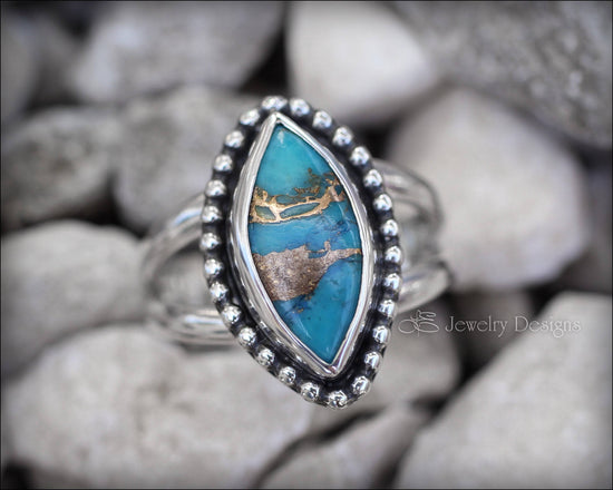Sterling Marquis Turquoise Ring - LE Jewelry Designs