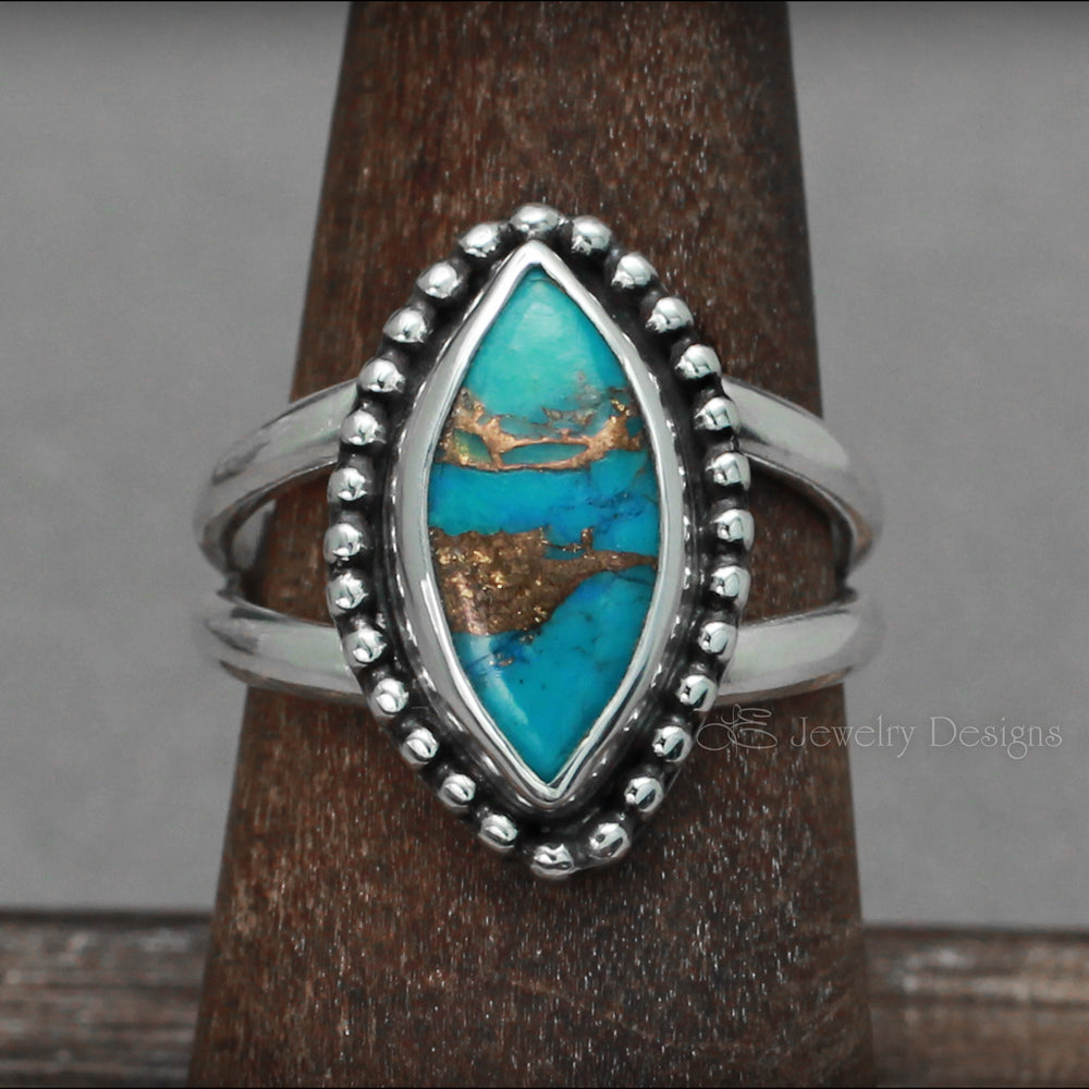 Marquis Turquoise Ring - (blue or purple) - LE Jewelry Designs
