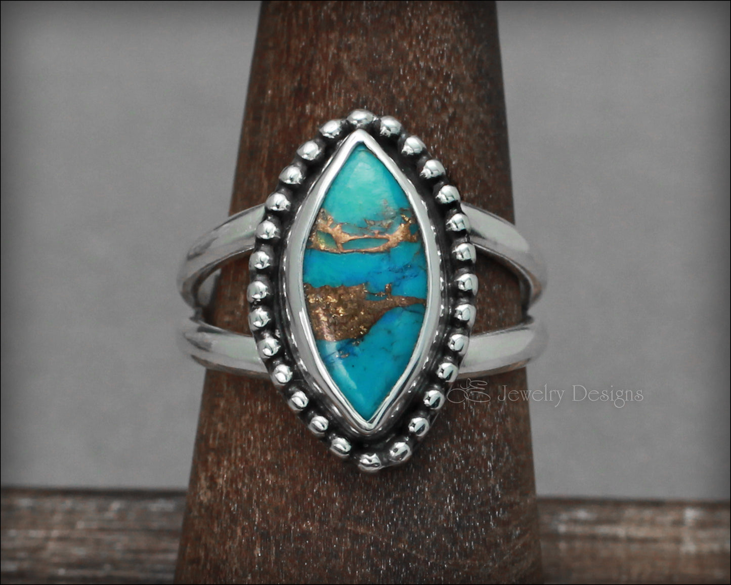 Load image into Gallery viewer, Marquis Turquoise Ring - (blue or purple) - LE Jewelry Designs
