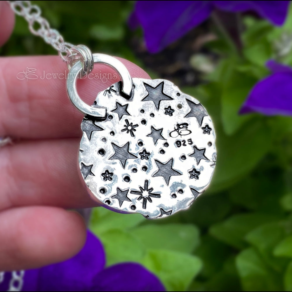 Sterling Moon & Floral Aurora Opal Necklace - LE Jewelry Designs