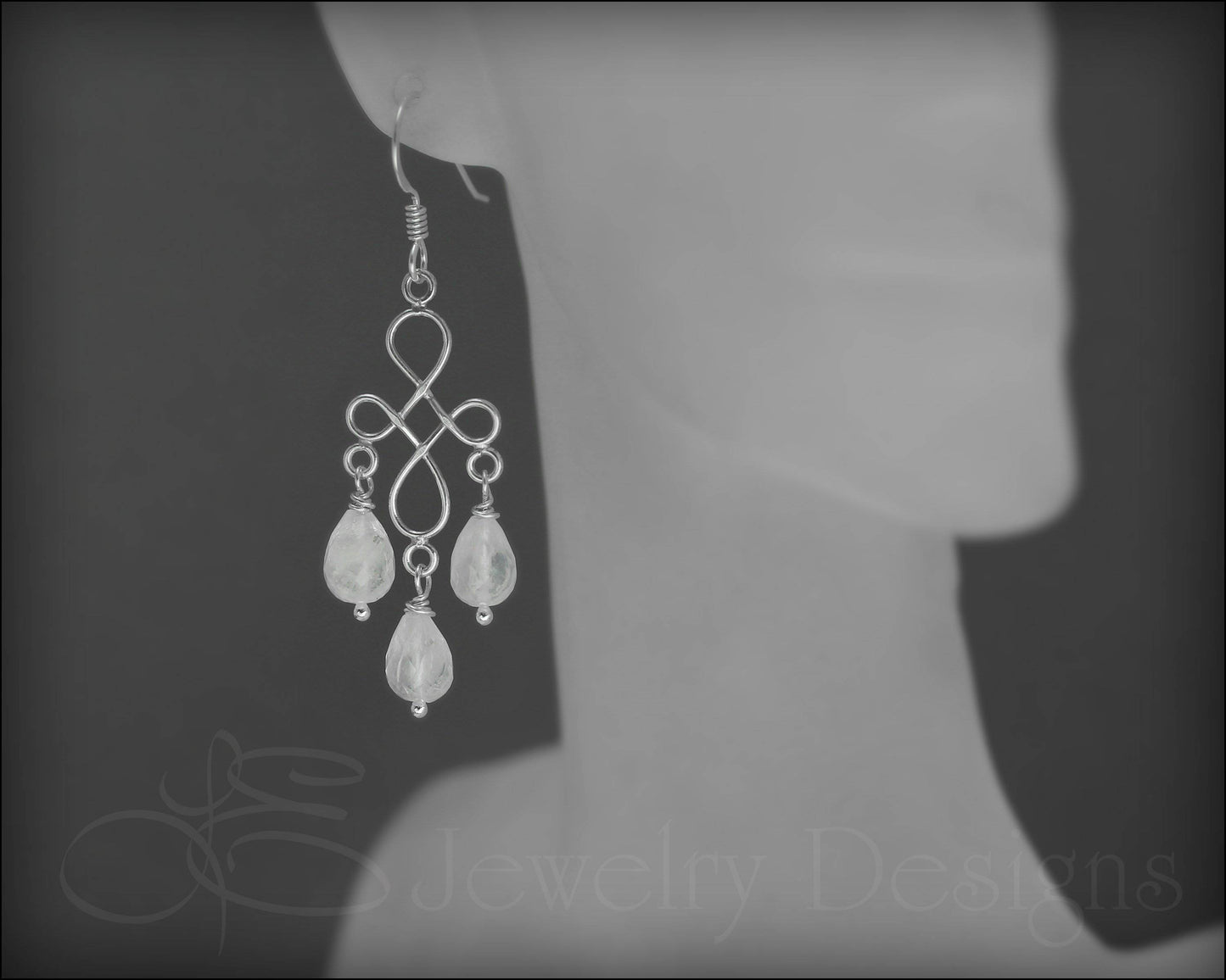 Sterling Moonstone Chandelier Earrings - LE Jewelry Designs
