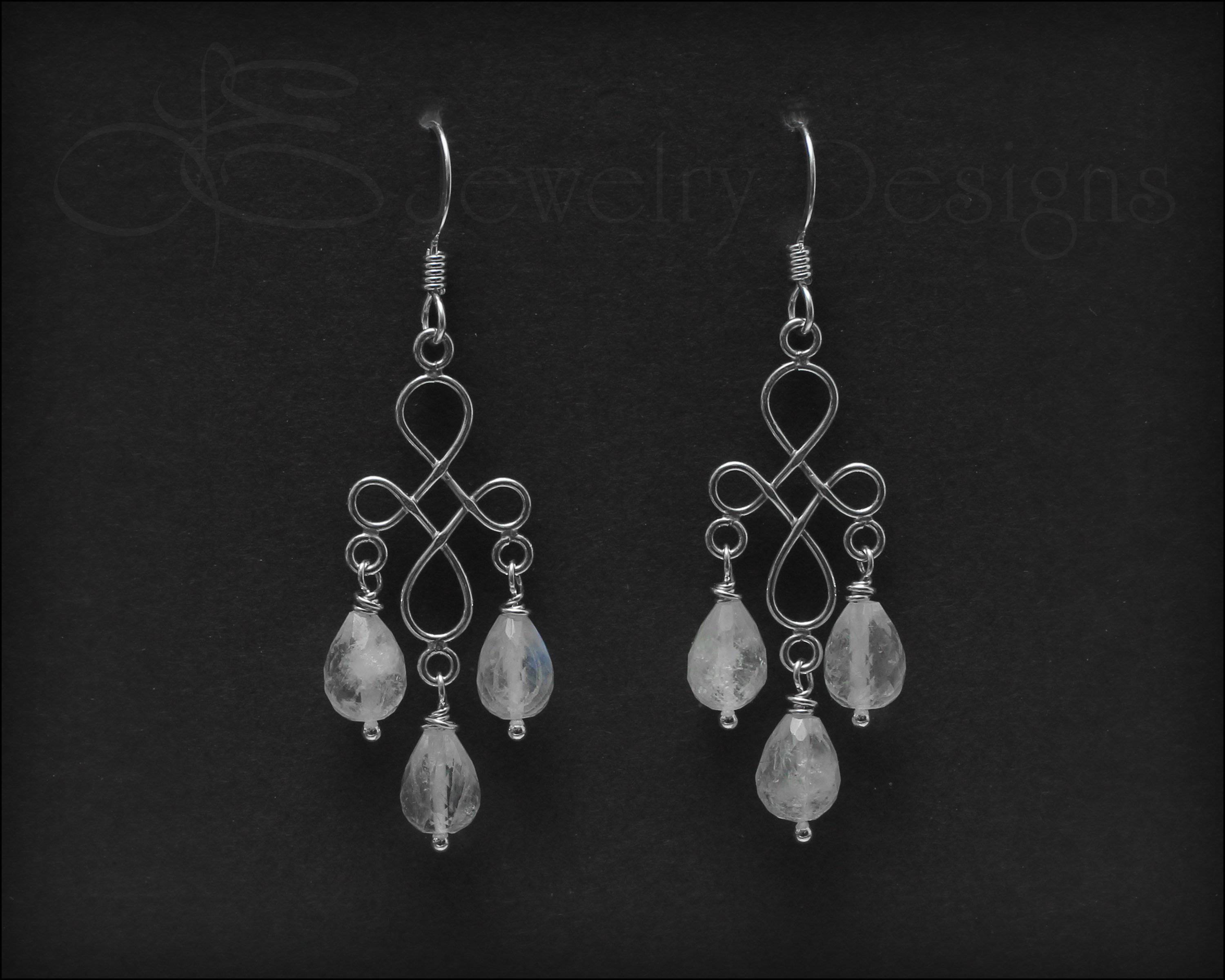 Sterling Moonstone Chandelier Earrings LE Jewelry Designs