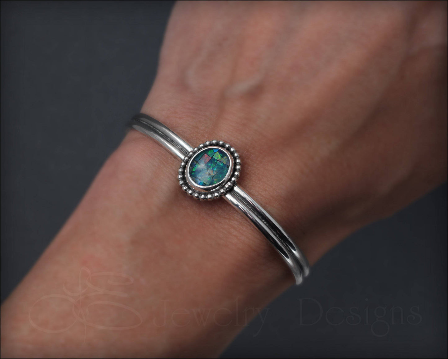 Load image into Gallery viewer, Sterling Mosaic Opal Bracelet - LE Jewelry Designs
