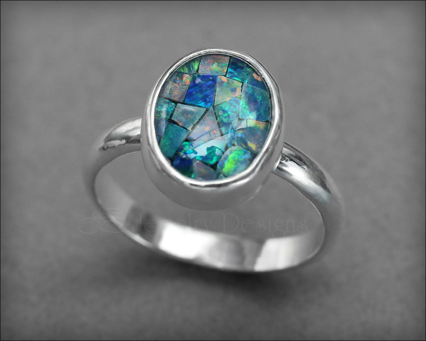 Sterling Mosaic Opal Ring - LE Jewelry Designs