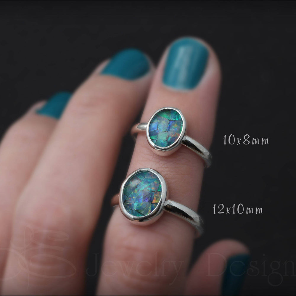 Sterling Mosaic Opal Ring - LE Jewelry Designs
