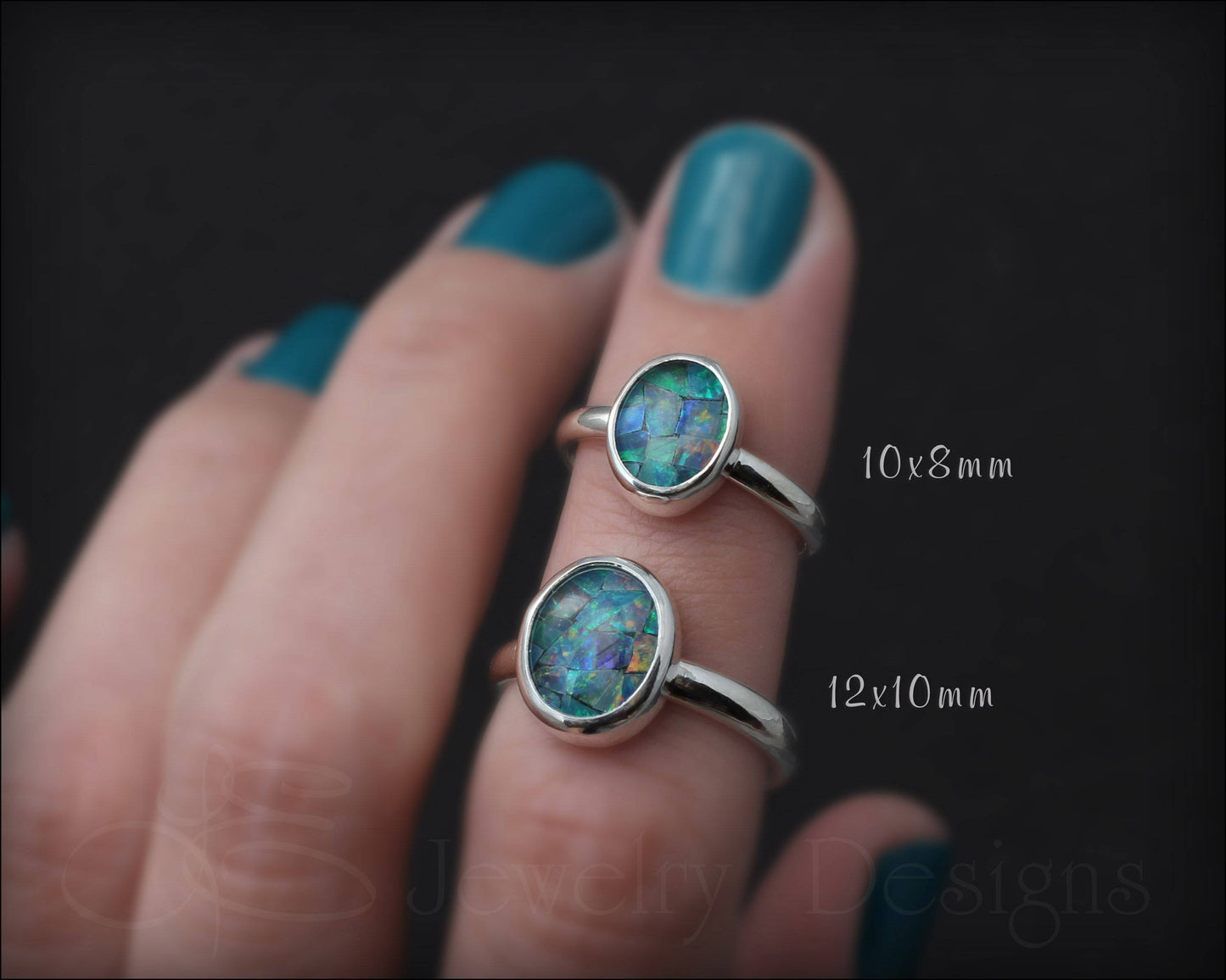 Sterling Mosaic Opal Ring - LE Jewelry Designs
