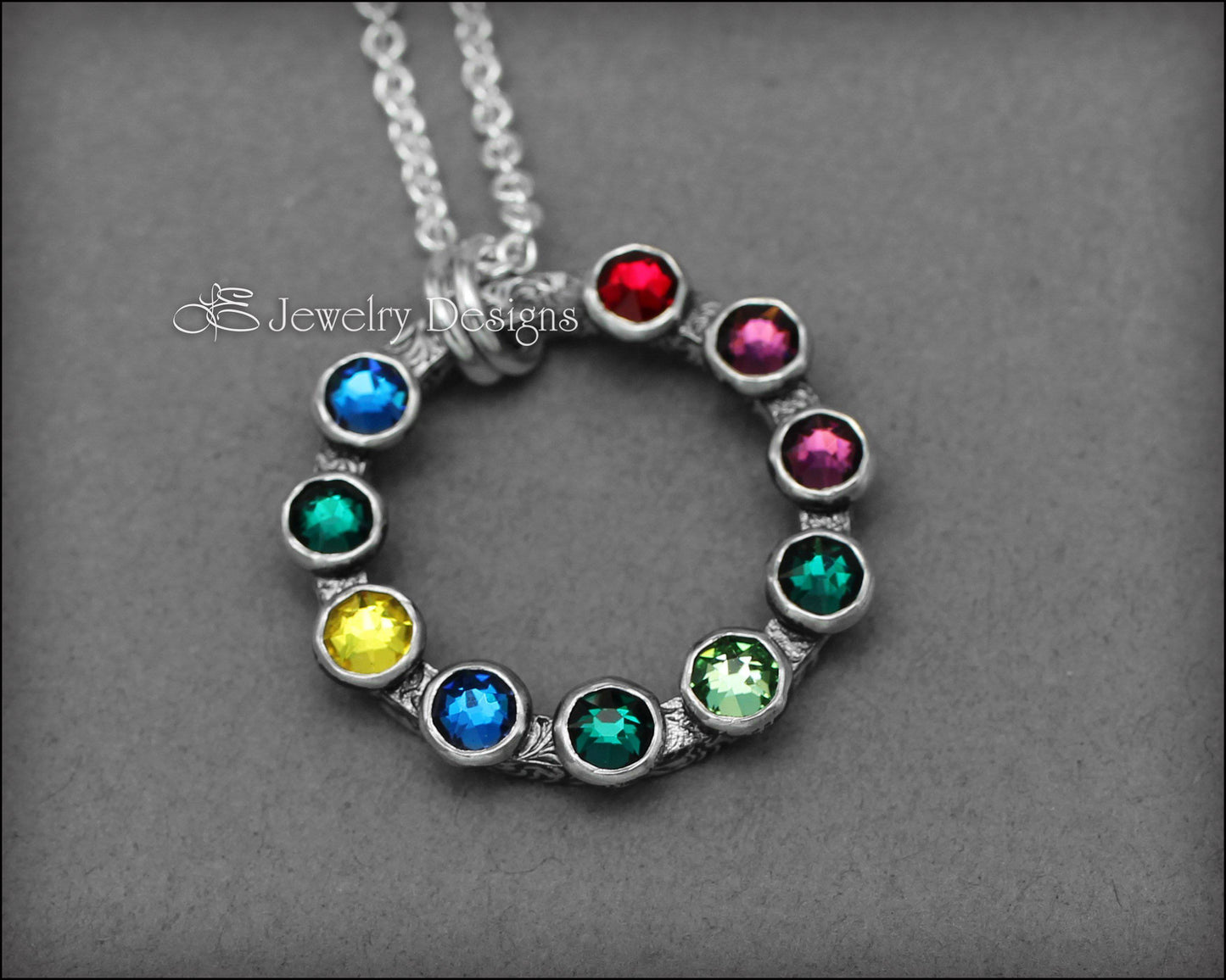 Mother's Circle Birthstone Necklace - LE Jewelry Designs