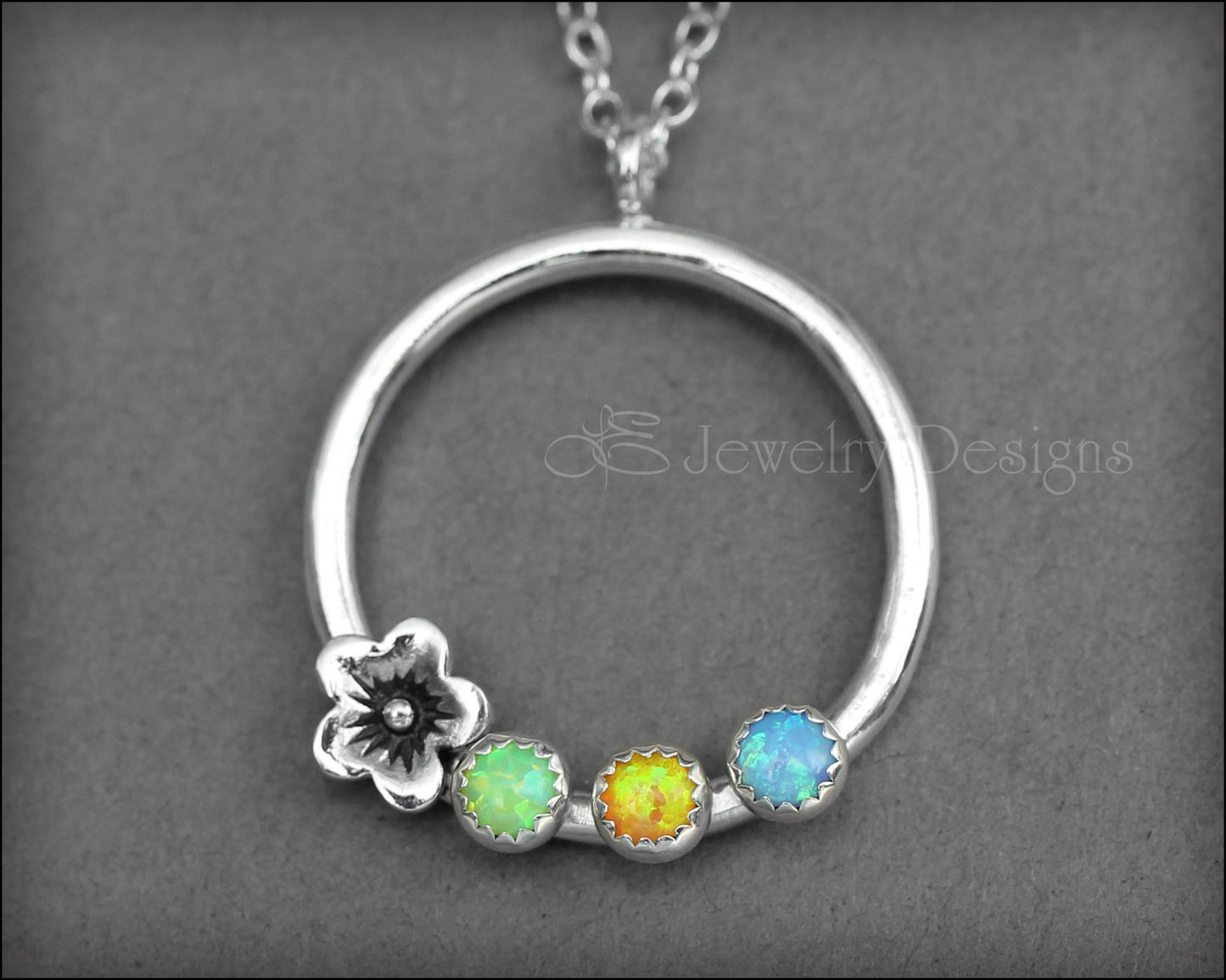 Mother's Birthstone Flower Necklace - LE Jewelry Designs