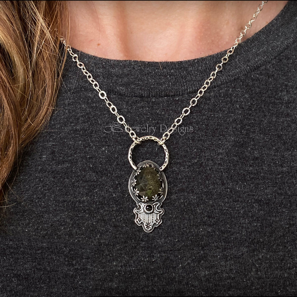 
                  
                    Sterling Moon Phase Obsidian Necklace - LE Jewelry Designs
                  
                